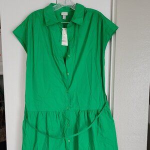 Long green cap sleeve dress